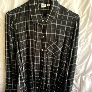 Black button up Flannel top